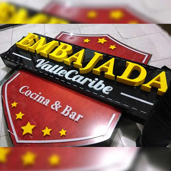 Letrero en Acrilico 3D con Iluminación